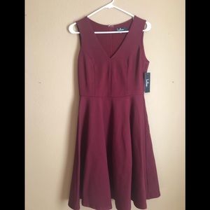 LULUS HELLO WORLD WINE RED MIDI DRESS